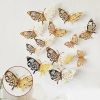 Ornaments |   12Pcs/Set 3D Butterfly Art Decal Wall Stickers/Magnetic Home Decor Room Decor Ornaments gold