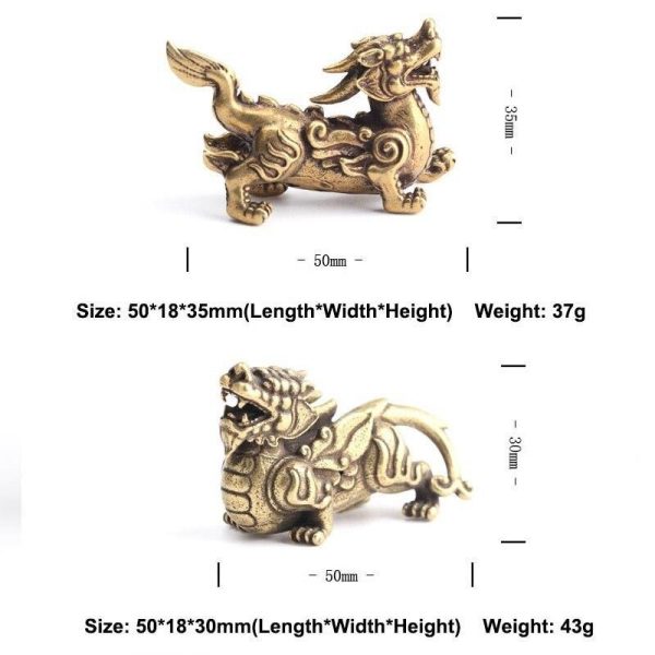 Ornaments |   2Pcs/Pair Copper Chinese Mythological Animals Home Decoration Dragon Head Oxtail Horseshoe Moose Deer Body Brass Decor Ornaments Curtain Decorative Accessories Curtain Decorative Accessories