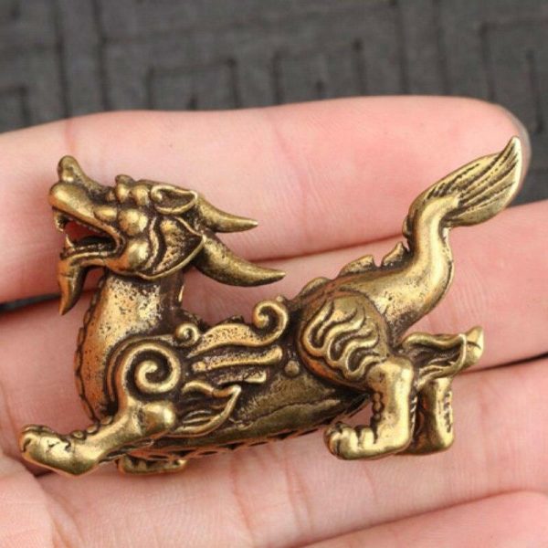 Ornaments |   2Pcs/Pair Copper Chinese Mythological Animals Home Decoration Dragon Head Oxtail Horseshoe Moose Deer Body Brass Decor Ornaments Curtain Decorative Accessories Curtain Decorative Accessories