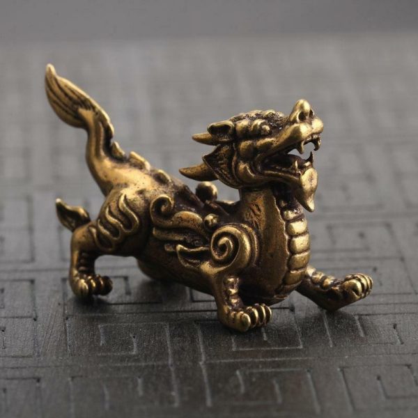 Ornaments |   2Pcs/Pair Copper Chinese Mythological Animals Home Decoration Dragon Head Oxtail Horseshoe Moose Deer Body Brass Decor Ornaments Curtain Decorative Accessories Curtain Decorative Accessories