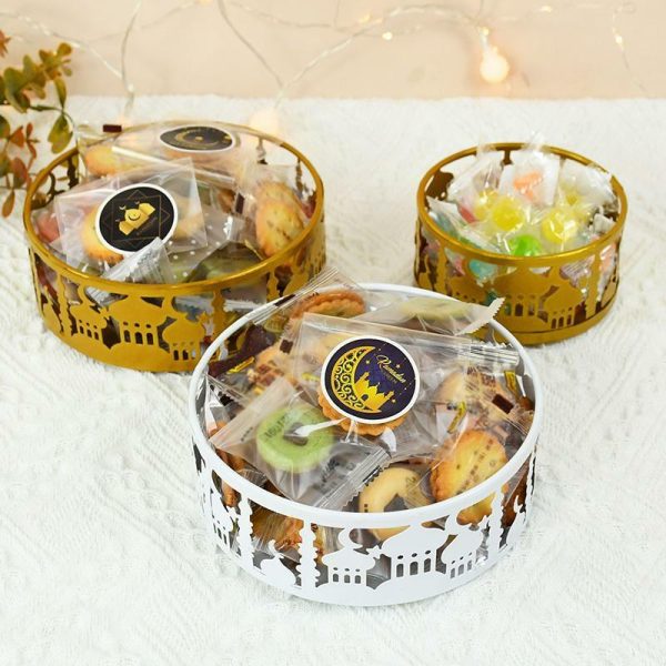 Ornaments |   3Pc/Set Mubarak Food Tray Ramadan Decoration Dessert Cake Stand Holder Home Islamic Muslim Party Decorations Ornaments gold