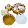 Ornaments |   3Pc/Set Mubarak Food Tray Ramadan Decoration Dessert Cake Stand Holder Home Islamic Muslim Party Decorations Ornaments gold