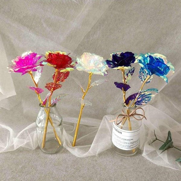 Ornaments |   5Pc Colorful  Rose Artificial Flower Unique Gifts For Girls Ornaments multicolor