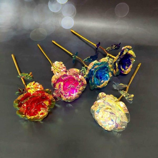 Ornaments |   5Pc Colorful  Rose Artificial Flower Unique Gifts For Girls Ornaments multicolor