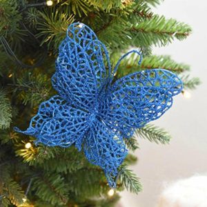 Ornaments |   Butterfly Ornament Durable Diy Craft Plastic Hanging Butterfly Mini Realistic Hanging Butterfly Xmas Tree Ornament Butterfly Ornament Ornaments blue