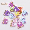 Ornaments |   Plar Bear 50Pcs Bear Head Shape Wooden Buttons Diy Crafts Scarpbooking Sewing Accessories Ornaments multicolor