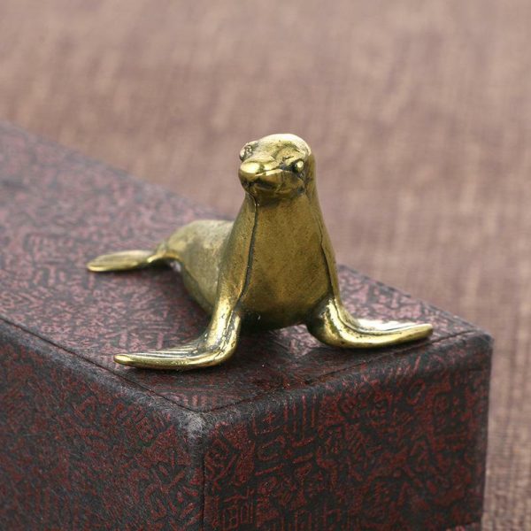 Ornaments |   Vintage Pure Copper Cute Seal Figurines Miniatures Brass Animals Crafts Collection Ornaments Ornaments Ornaments