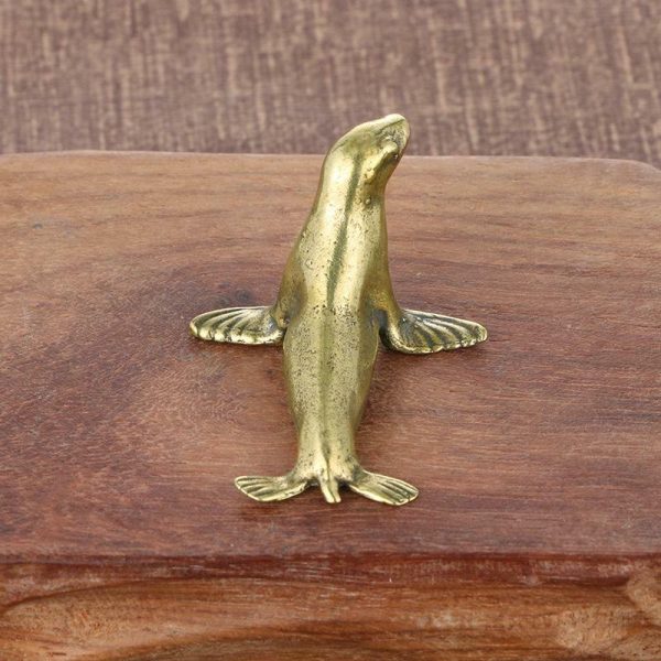 Ornaments |   Vintage Pure Copper Cute Seal Figurines Miniatures Brass Animals Crafts Collection Ornaments Ornaments Ornaments