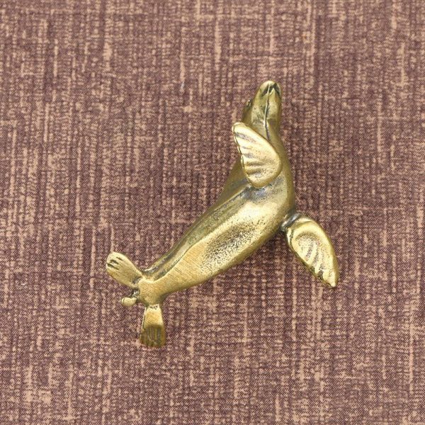 Ornaments |   Vintage Pure Copper Cute Seal Figurines Miniatures Brass Animals Crafts Collection Ornaments Ornaments Ornaments