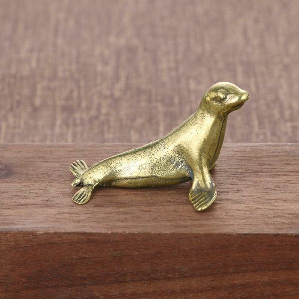 Ornaments |   Vintage Pure Copper Cute Seal Figurines Miniatures Brass Animals Crafts Collection Ornaments Ornaments Ornaments