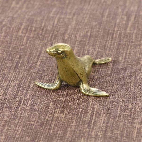 Ornaments |   Vintage Pure Copper Cute Seal Figurines Miniatures Brass Animals Crafts Collection Ornaments Ornaments Ornaments