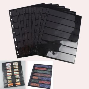 Photo Albums |   10Pcs 7 Grid Postage Stamp Album Pages Coin Collection Stamps Holder Loose-Leaf Photo Albums Photo Albums