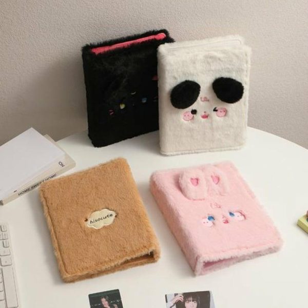 Photo Albums |   A5 Plush Cartoon Binder With 20 Photo Inner Sleeves Modern Practical Photo Album For Picture Cards Storage Photo Albums beige