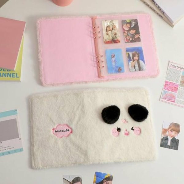 Photo Albums |   A5 Plush Cartoon Binder With 20 Photo Inner Sleeves Modern Practical Photo Album For Picture Cards Storage Photo Albums beige