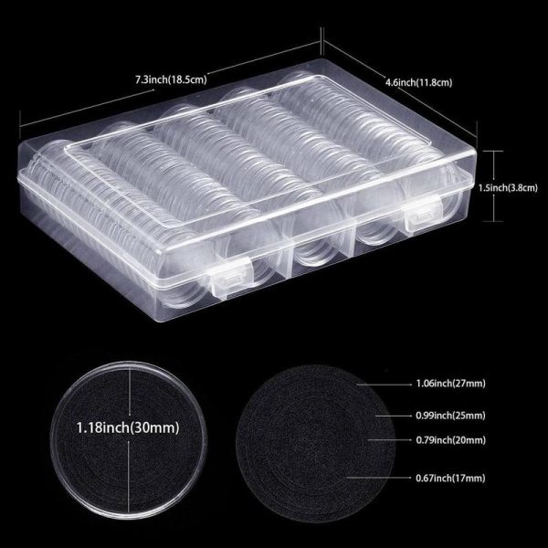 Photo Albums |   Gasket Coin Capsule Pads Protect Case 17/20/25/27/30Mm 100Pcs Holder Storage Box Photo Albums Photo Albums