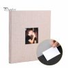 Photo Albums |   Photo Album 40 Pages Linen Cover Hardcover Reusable Sticky Stamp Collection Book Family Photos Storage Memory Book Scrapbook With Box Photo Albums beige