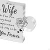 Statues & Sculptures |   Acrylic Block Puzzle Plate Engraved Tabletop Figurines For Valentine’s Day Thanksgiving Gift Statues & Sculptures as the picture