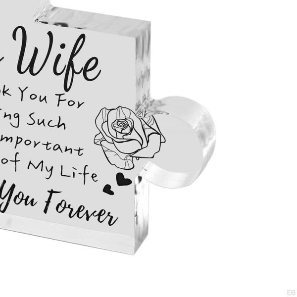 Statues & Sculptures |   Acrylic Block Puzzle Plate Engraved Tabletop Figurines For Valentine’s Day Thanksgiving Gift Statues & Sculptures as the picture