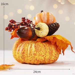 Statues & Sculptures |   Artificial Pumpkin Flower Fake Foam Pumpkins Photo Props Fall Centerpiece For Diy Crafts Statues & Sculptures as the picture