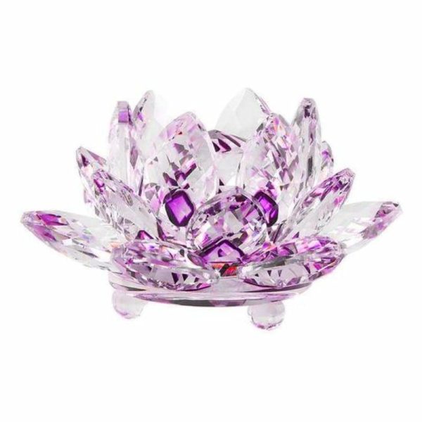 Statues & Sculptures |   Artificial Quartz Crystal Party Decor Lotus Flower Figurine Wedding Souvenir Statues & Sculptures as the picture