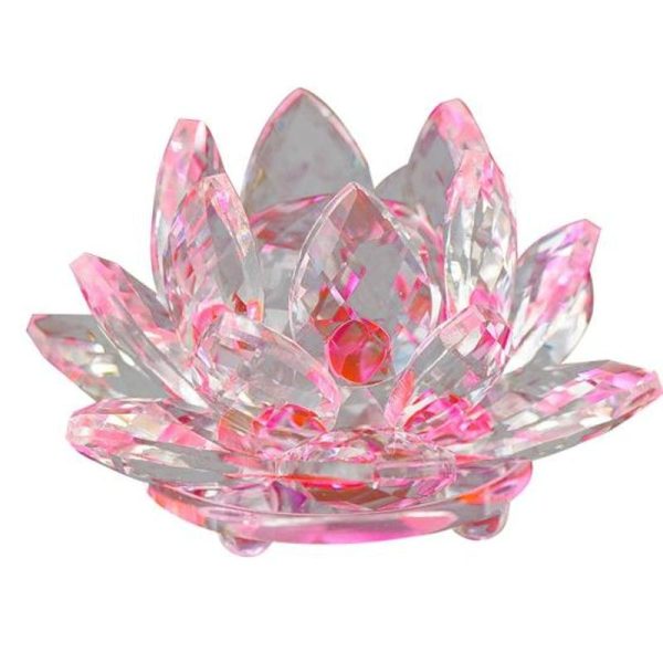 Statues & Sculptures |   Artificial Quartz Crystal Party Decor Lotus Flower Figurine Wedding Souvenir Statues & Sculptures as the picture