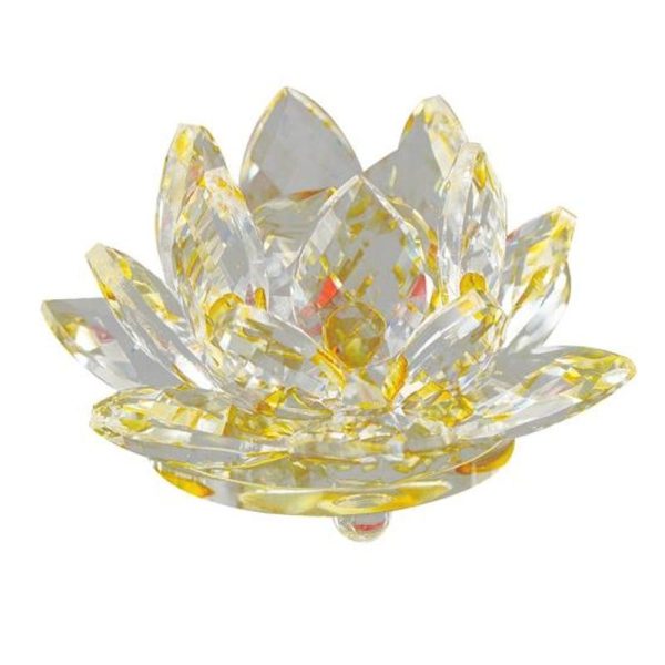 Statues & Sculptures |   Artificial Quartz Crystal Party Decor Lotus Flower Figurine Wedding Souvenir Statues & Sculptures as the picture