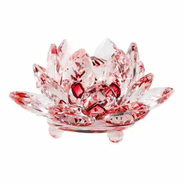 Statues & Sculptures |   Artificial Quartz Crystal Party Decor Lotus Flower Figurine Wedding Souvenir Statues & Sculptures as the picture