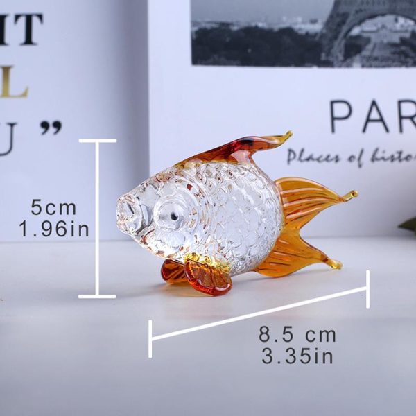 Statues & Sculptures |   Crystal Glass Goldfish Ornaments Desk Decoration Creative Home Decoration Amber Carving Gift Statues & Sculptures amber