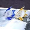 Statues & Sculptures |   Crystal Goldfish Miniature Figurine Handmade Glass Animal Crystal Craft Glass Home Decor Gift Fish Trinket Ornament Statues & Sculptures amber