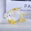 Statues & Sculptures |   Crystal Goldfish Miniature Figurine Handmade Glass Animal Crystal Craft Glass Home Decor Gift Fish Trinket Ornament Statues & Sculptures amber