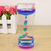 Statues & Sculptures |   Double Colors Oil Hourglass Liquid Floating Motion Bubbles Timer Desk Decors Statues & Sculptures green