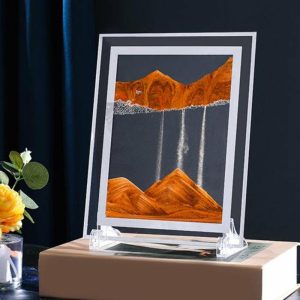 Statues & Sculptures |   Fancy Moving Sand Picture Colorful Rectangular Exquisite Statues & Sculptures black