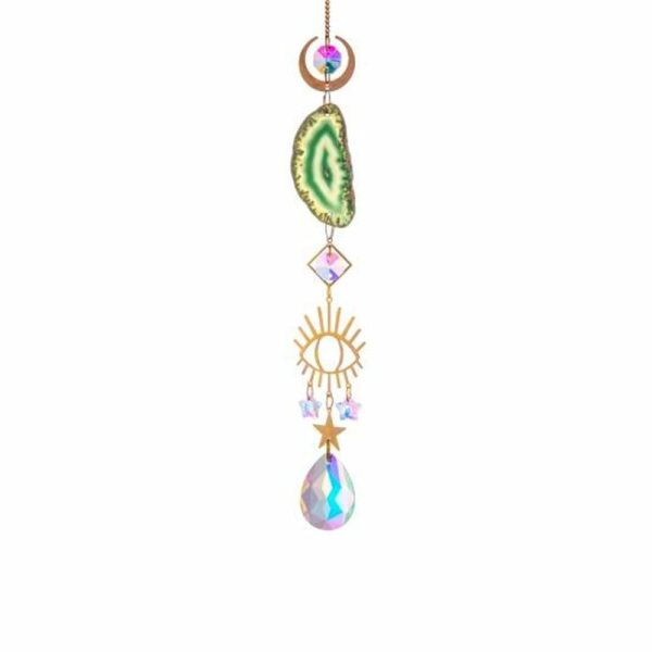 Statues & Sculptures |   Faux Crystal Pendant To Hang Shiny Creative Shape Easy Long Lasting Exquisite Gift Multicolor Agate Rough Faux Statues & Sculptures green