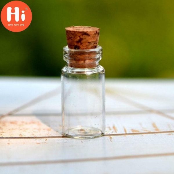 Statues & Sculptures |   Hi 10X Mini Empty Glass Cork Bottles Pendant Charm Vials Wish Bottles Craft Statues & Sculptures as the picture