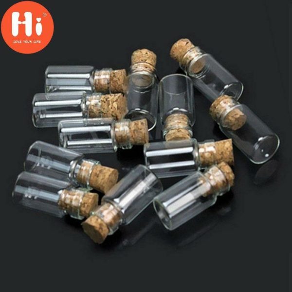 Statues & Sculptures |   Hi 10X Mini Empty Glass Cork Bottles Pendant Charm Vials Wish Bottles Craft Statues & Sculptures as the picture