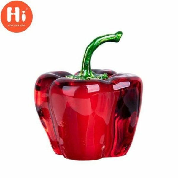 Statues & Sculptures |   Hi Excellent Heat-Resistant Personalized Gifts Artificial Pepper Removable Faux Crystal Fake Chili Decor Table Ornament For Living Roomhi Statues & Sculptures as the picture