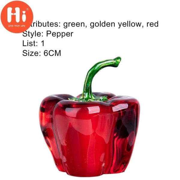 Statues & Sculptures |   Hi Excellent Heat-Resistant Personalized Gifts Artificial Pepper Removable Faux Crystal Fake Chili Decor Table Ornament For Living Roomhi Statues & Sculptures as the picture