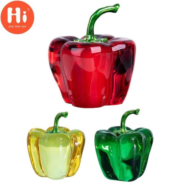 Statues & Sculptures |   Hi Excellent Heat-Resistant Personalized Gifts Artificial Pepper Removable Faux Crystal Fake Chili Decor Table Ornament For Living Roomhi Statues & Sculptures as the picture