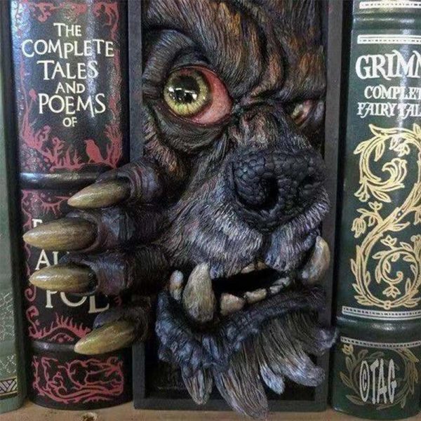 Statues & Sculptures |   Horror Monsters Peeping Bookends Bookshelf Resin Bookends Bookstand Sculpture Collecting Albums Bookshelf Home Decoration Statues & Sculptures Statues & Sculptures