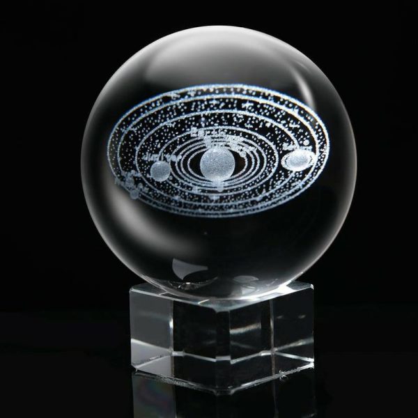 Statues & Sculptures |   Laser Engraved Solar System Crystal Ball 3D Miniature Planets Model 6Cm Globe Galaxy Miniatures 3D Quartz Glass Ball Home Decor Statues & Sculptures Statues & Sculptures