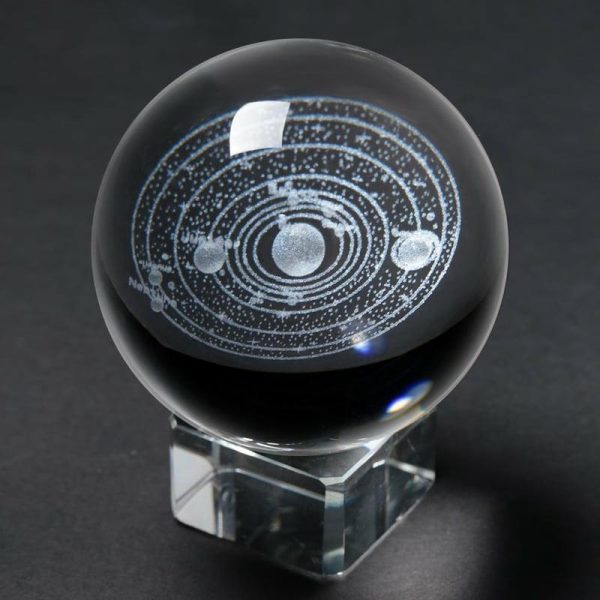 Statues & Sculptures |   Laser Engraved Solar System Crystal Ball 3D Miniature Planets Model 6Cm Globe Galaxy Miniatures 3D Quartz Glass Ball Home Decor Statues & Sculptures Statues & Sculptures