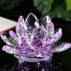 Statues & Sculptures |   Lotus Crystal Glass Figure Paperweight Ornament Feng Shui Decor Collection – Good Luck Arrangements Statues & Sculptures blue