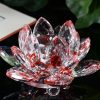 Statues & Sculptures |   Lotus Crystal Glass Figure Paperweight Ornament Feng Shui Decor Collection – Good Luck Arrangements Statues & Sculptures blue