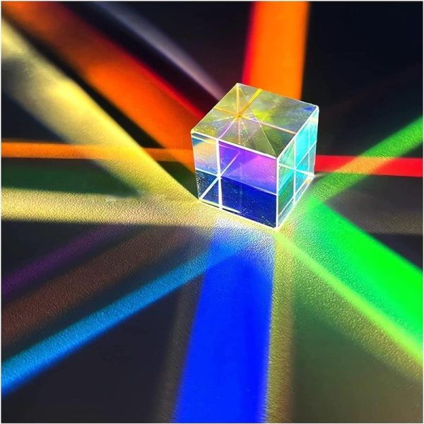 Statues & Sculptures |   Magic Optical Glass Cube Dichroic Cube Prism Rgb Combiner Splitter Statues & Sculptures multicolor