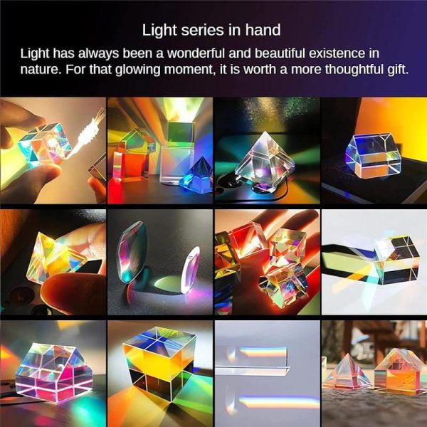 Statues & Sculptures |   Magic Optical Glass Cube Dichroic Cube Prism Rgb Combiner Splitter Statues & Sculptures multicolor