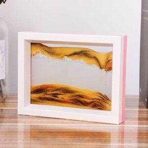 Statues & Sculptures |   Moving Sand Art Picture 3D Dynamic Glass Modern Stylish Appearance For Living Room Statues & Sculptures blue