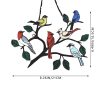 Statues & Sculptures |   Multicolor Birds On A Wire High Stained Suncatcher Window Panel Bird Series Statues & Sculptures as the picture