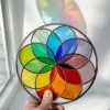 Statues & Sculptures |   Rainbow Stained Suncatcher Window Hangings Stained Window Panel  Seriesfunrain Statues & Sculptures as the picture