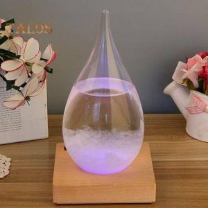 Statues & Sculptures |   Tdstore Creative Drop-Shaped Storm Glass Weather Forecaster Barometer Wishing Bottle Statues & Sculptures blue