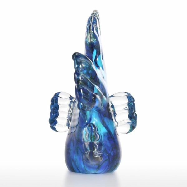 Statues & Sculptures |   Tooarts Blue Tropical Fish Glass Sculpture Home Decoration Glass Fish Statues & Sculptures Not specified